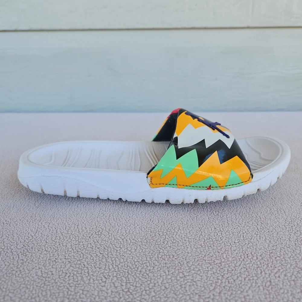 Nike Air Jordan Break Slide 4Y Fresh Prince Sandal CD5472-102 White Multi Color